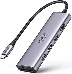 Мультипортовый USB Type-C хаб Ugreen CM511 6-in-1 gray (60383) - фото Мультипортовый USB Type-C хаб Ugreen CM511 6-in-1 gray (60383)