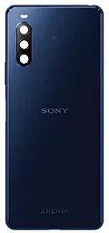 Задняя крышка корпуса Sony Xperia 10 II со стеклом камеры Original Berry Blue - фото Задняя крышка корпуса Sony Xperia 10 II со стеклом камеры Original Berry Blue