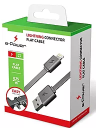 Кабель USB E-Power Lightning Cable Black (EP111DC) - миниатюра 2