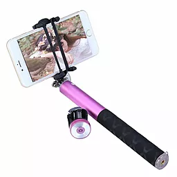 Моноподы, селфи-палки Noosy BR0802 Pro-2 bluetooth aluminum selfie stick Pink