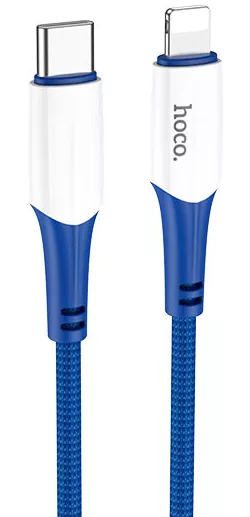 Кабель Hoco X70 Ferry USB Type-C - Lightning 20w 3a 1м PD сable Blue - фото 1