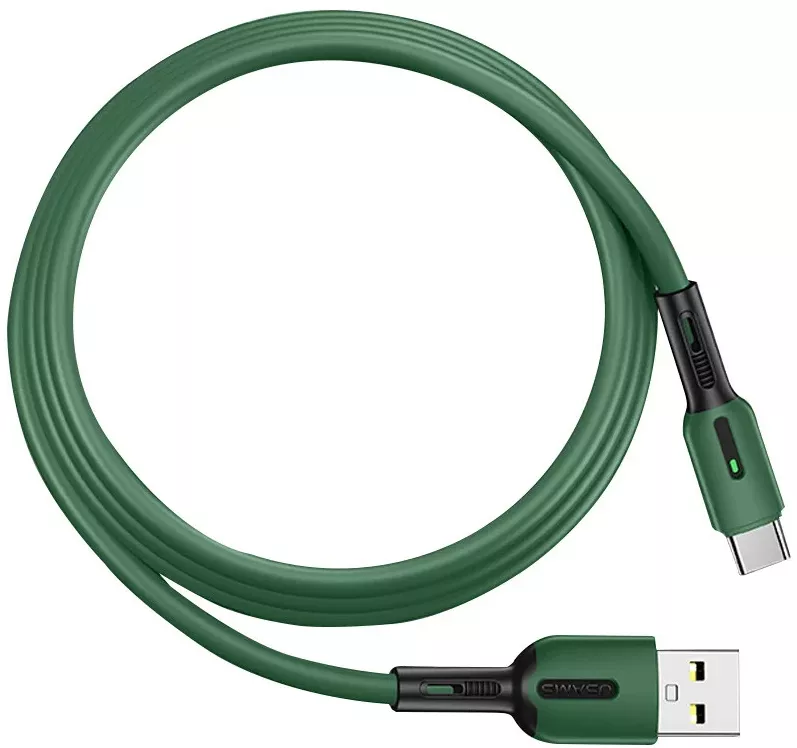 Кабель Usams U51 Silicone USB-A - micro USB 10w 1м cable Dark/Green - фото 2