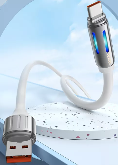 Кабель Hoco U136 USB-A - Type-C 60w 5a 1.2м cable White - фото 3