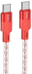 Кабель Hoco X99 Crystal Junction USB Type-C - Type-C 60w 3a 1м PD cable Red