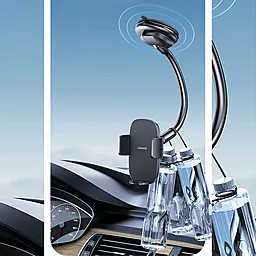Тримач Usams US-ZJ065 Car Center Console Retractable Phone Holder(Adjustable Gooseneck) Black - мініатюра 4 Тримач Usams US-ZJ065 Car Center Console Retractable Phone Holder(Adjustable Gooseneck) Black - мініатюра 4