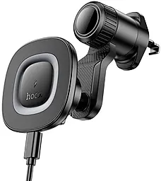 Держатель с беспроводной зарядкой, магнитный Hoco HW30 4.5 - 7" Magnetic Ring Wireless 15W Black - фото Держатель с беспроводной зарядкой, магнитный Hoco HW30 4.5 - 7" Magnetic Ring Wireless 15W Black