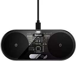 Беспроводное (индукционное) зарядное устройство Baseus 20 W Digital LED Display 2in1 Black (WXSX010001)