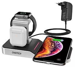 Беспроводная док-станция Choetech 3-in-1 2a wireless charger black (T316) - фото Беспроводная док-станция Choetech 3-in-1 2a wireless charger black (T316)