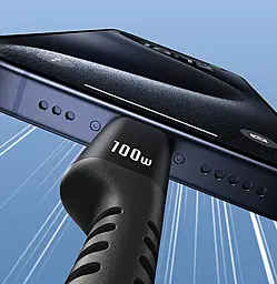 Кабель Baseus Fish-Eye USB Type-C - Type-C 100w 5a 1м PD cable Black - мініатюра 7 Кабель Baseus Fish-Eye USB Type-C - Type-C 100w 5a 1м PD cable Black - мініатюра 7