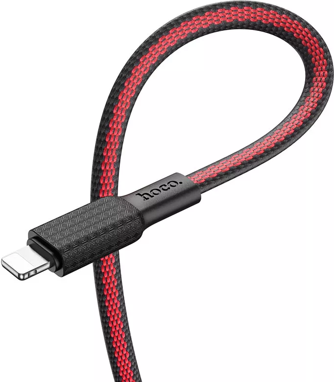 Кабель Hoco X69 Jaeger USB Type-C - Lightning 20w 3a 1м PD сable Black/Red - фото 3