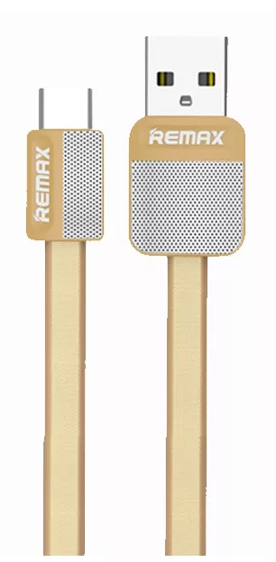 Кабель Remax Platinum USB-A - micro USB 12w 2.4a 1м cable Gold (RC-044m) - фото 1
