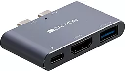 Мультипортовый USB Type-C хаб Canyon 3-in-1 black (CNS-TDS01DG) - фото Мультипортовый USB Type-C хаб Canyon 3-in-1 black (CNS-TDS01DG)