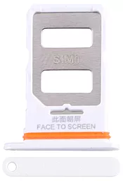 Держатель (лоток) Сим карты Xiaomi Redmi Note 13 Pro (5G) и карты памяти Dual SIM Arctic White
