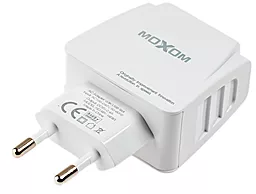 Сетевое зарядное устройство Moxom MX-HC03 2.4a 2xUSB-A ports charger + Lightning cable white - фото Сетевое зарядное устройство Moxom MX-HC03 2.4a 2xUSB-A ports charger + Lightning cable white