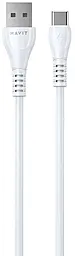 Кабель Havit HV-CB642C USB-A - Type-C 10.5w 1м cable White - фото Кабель Havit HV-CB642C USB-A - Type-C 10.5w 1м cable White