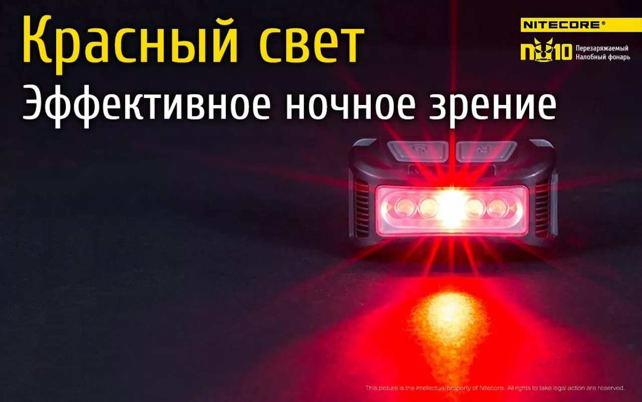 Налобний ліхтарик Nitecore NU10 (акумуляторний) Жовтий - фото 15
