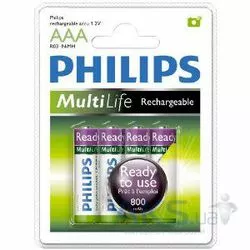 Аккумулятор Philips AAA (R03) MultiLife 800mAh 1шт - фото 1