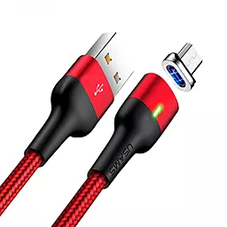 Кабель USB Usams U28 Magnetic 3A micro USB Cable Red (US-SJ328) - миниатюра 2