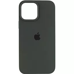 Чехол Silicone Case Full для Apple iPhone 12, iPhone 12 Pro Green black