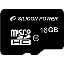 Карта пам'яті Silicon Power microSDHC 16GB Class 10 (SP016GBSTH010V10SP)