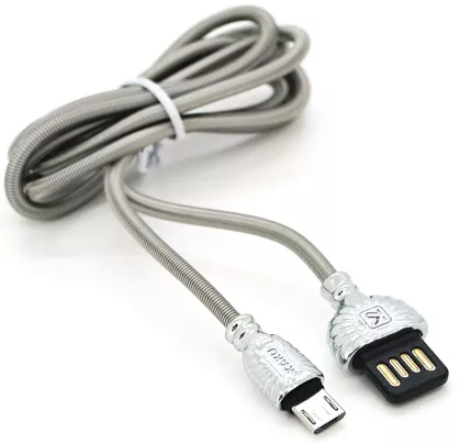 Кабель iKaku XO USB-A - micro USB 14w 2.8a 0.25м cable Silver - фото 1