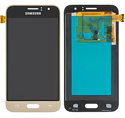 Дисплей Samsung Galaxy J1 J120 2016 с тачскрином, (OLED), Gold