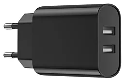 Мережевий зарядний пристрій WIWU Wi-U003 18w 2xUSB-A ports home chager black