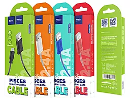 Кабель Hoco X24 Pisces USB-A - micro USB 12w 2.4a 1м cable Blue - мініатюра 4 Кабель Hoco X24 Pisces USB-A - micro USB 12w 2.4a 1м cable Blue - мініатюра 4