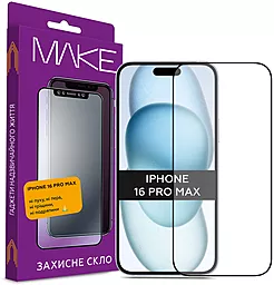 Захисне скло MAKE для Apple iPhone 16 Pro Max (MGF-AI16PM) - фото Захисне скло MAKE для Apple iPhone 16 Pro Max (MGF-AI16PM)
