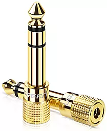 Аудио переходник Ugreen Jack 6.35 mm - mini Jack 3.5 mm M/F gold (20503) - фото Аудио переходник Ugreen Jack 6.35 mm - mini Jack 3.5 mm M/F gold (20503)