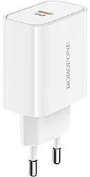 Мережевий зарядний пристрій з швидкою зарядкою Borofone BA57A Easy Speed PD/20W White