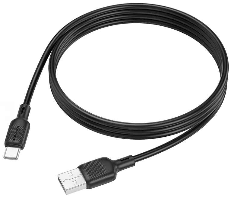 Кабель Borofone BX113 Silicone USB-A - Type-C 15w 3a 1м cable Black - фото 3