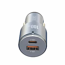 Автомобильное зарядное устройство с быстрой зарядкой XO CC47 100W PD 65W + QC3.0 35W USB-C+A Black - миниатюра 3