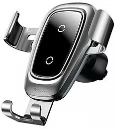 Тримач з бездротовою зарядкою Baseus Metal Wireless Charger Gravity Car Mount Grey (WXYL-B0) - фото Тримач з бездротовою зарядкою Baseus Metal Wireless Charger Gravity Car Mount Grey (WXYL-B0)