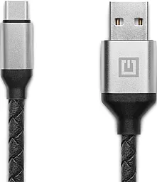 Кабель REAL-EL Premium Leather USB-A - Type-C 15w 3a 1м cable Black (EL123500049) - фото Кабель REAL-EL Premium Leather USB-A - Type-C 15w 3a 1м cable Black (EL123500049)