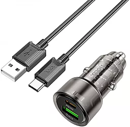 Автомобильное зарядное устройство Hoco Z52 Spacious 38w PD/QC3.0 USB-C/USB-A ports + USB-C cable car charger black
