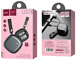 Кабель USB Hoco U33 Retractable with Cord Reel USB Type-C Cable Black - миниатюра 7
