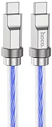 Кабель Hoco U113 Solid Silicone USB Type-C - Type-C 100w 5a 1м PD cable Blue - фото Кабель Hoco U113 Solid Silicone USB Type-C - Type-C 100w 5a 1м PD cable Blue