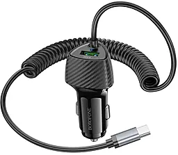 Автомобільний зарядний пристрій Borofone BZ31E Solid 30w PD USB-A ports car charger + USB-C cable black - фото Автомобільний зарядний пристрій Borofone BZ31E Solid 30w PD USB-A ports car charger + USB-C cable black