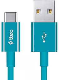 USB Кабель Ttec 12W 2.4A 1.2M USB Type-C Cable Turquoise (2DK12TZ)