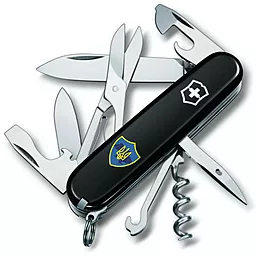 Мультитул Victorinox Climber Ukraine (1.3703.3_T1080u) Black Трезубец на щите