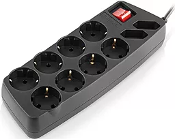 Мережевий фільтр (подовжувач) REAL-EL RS-10 2300w 250в 10a 10 розеток 5м чорний (EL122300040) - фото Мережевий фільтр (подовжувач) REAL-EL RS-10 2300w 250в 10a 10 розеток 5м чорний (EL122300040)