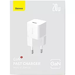 Сетевое зарядное устройство Baseus Fast Charger GaN5 20W USB-C White (CCGN050102) - миниатюра 5