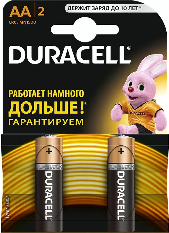 Батарейки Duracell AA (LR6) MN1500 2шт - фото 1