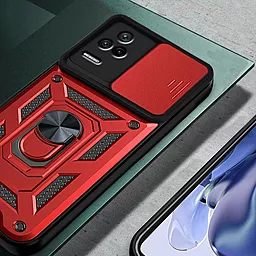 Ударостійкий чохол Camshield Serge Ring for Magnet для Xiaomi Poco F4 Червоний - мініатюра 2
