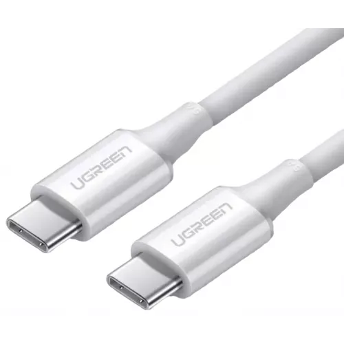 Кабель Ugreen US300 USB Type-C - Type-C 100w 5a 1.5м PD cable White (80370) - фото 1