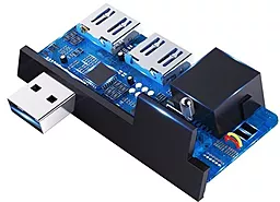 USB хаб Baseus Multifunctional USB 3.0 - 1xRJ45, 2xUSB 3.0 Black (CAHUB-FP01) - миниатюра 5