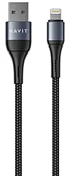 Кабель Havit HV-CB650C USB-A - Lightning 2.1a 1м cable Black - фото Кабель Havit HV-CB650C USB-A - Lightning 2.1a 1м cable Black