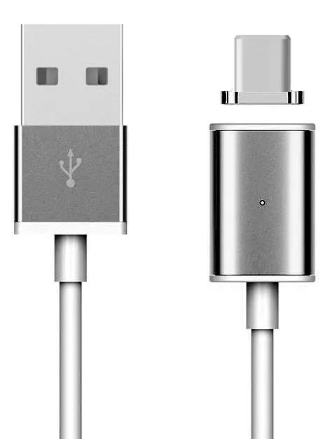Магнитный кабель NICHOSI Magic Magnet Clip-On USB-A - Type-C 12w 2.4a 1м cable Black - фото 1