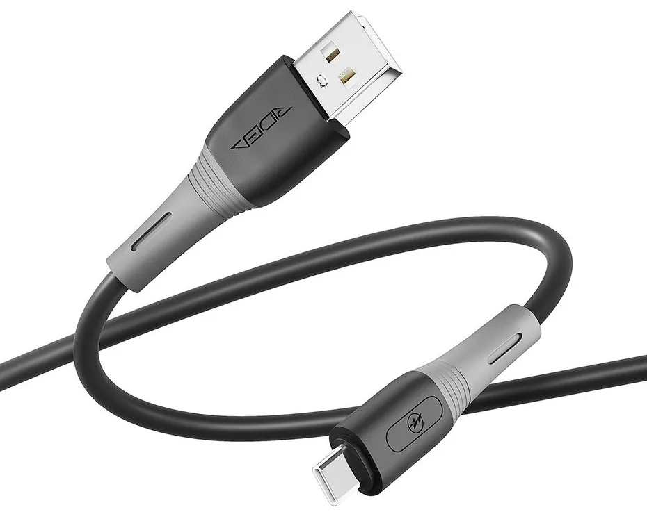Кабель Ridea RC-SI35 SiliconePro USB-A - Type-C 60w 3a 1м cable Black - фото 1